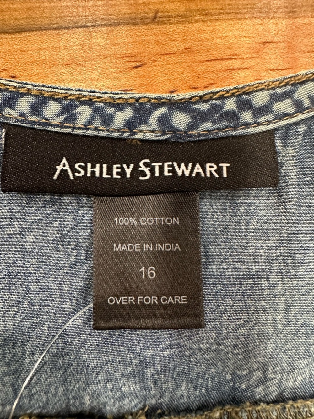 Ashley Stewart Denim Maxi Dress Size 16 NWT Bohemian Western Coastal Cowgirl - Picture 6 of 10